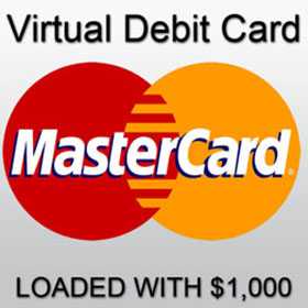 Prepaid Virtual MasterCard 1000 dollar