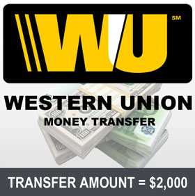 Western Union Transfer 2000 dollar